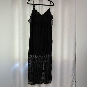GUESS black lace maxi dress size 16 new w/tag